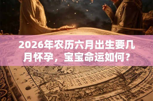 2026年农历六月出生要几月怀孕，宝宝命运如何？