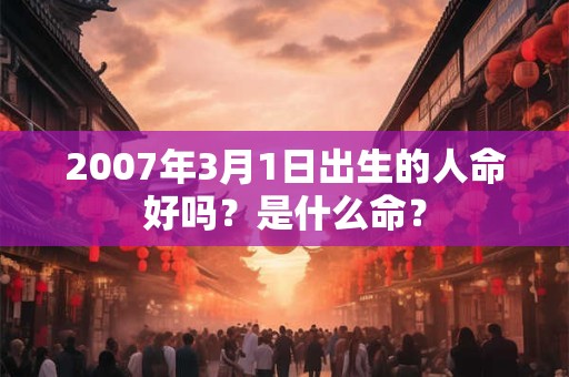 2007年3月1日出生的人命好吗?是什么命? 2007年3月1日出生的人命好吗?是什么命?