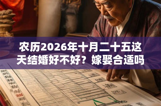 农历2026年十月二十五这天结婚好不好？嫁娶合适吗