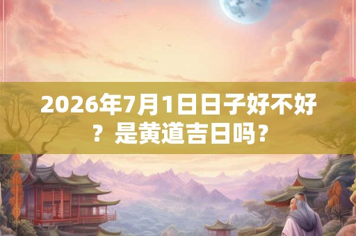 2026年7月1日日子好不好？是黄道吉日吗？