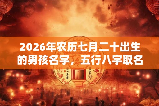 2026年农历七月二十出生的男孩名字，五行八字取名