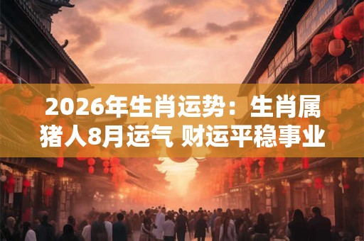 2026年生肖运势：生肖属猪人8月运气 财运平稳事业有变