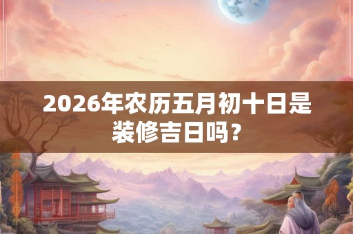 2026年农历五月初十日是装修吉日吗？