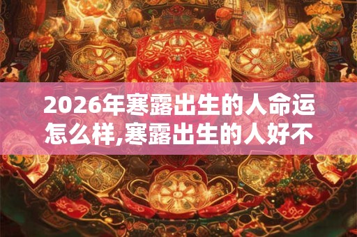 2026年寒露出生的人命运怎么样,寒露出生的人好不好？