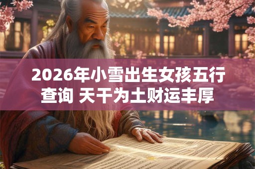2026年小雪出生女孩五行查询 天干为土财运丰厚