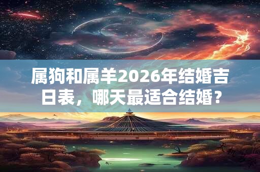 属狗和属羊2026年结婚吉日表，哪天最适合结婚？
