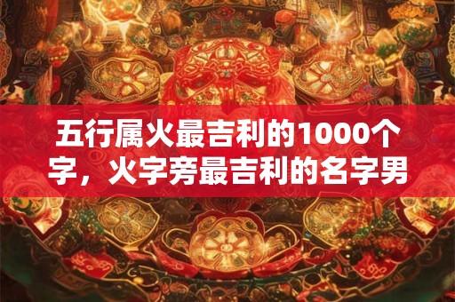 五行属火最吉利的1000个字，火字旁最吉利的名字男孩