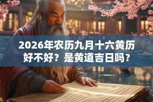 2026年农历九月十六黄历好不好？是黄道吉日吗？