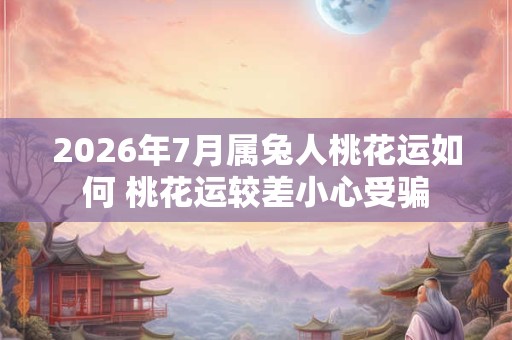 2026年7月属兔人桃花运如何 桃花运较差小心受骗 2026年7月属兔人桃花运如何 桃花运较差小心受骗