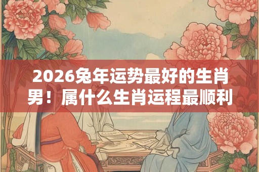 2026兔年运势最好的生肖男！属什么生肖运程最顺利