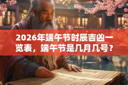 2026年端午节时辰吉凶一览表，端午节是几月几号？