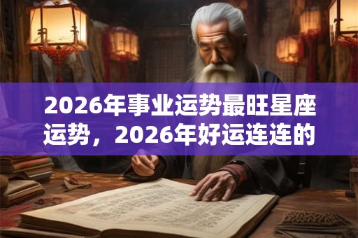 2026年事业运势最旺星座运势，2026年好运连连的星座女