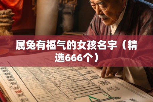 属兔有福气的女孩名字（精选666个）