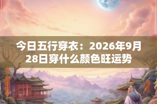 今日五行穿衣：2026年9月28日穿什么颜色旺运势