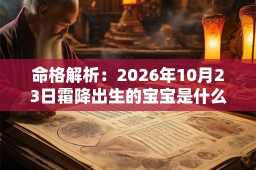 命格解析：2026年10月23日霜降出生的宝宝是什么命 命运好吗