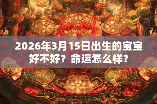 2026年3月15日出生的宝宝好不好？命运怎么样？