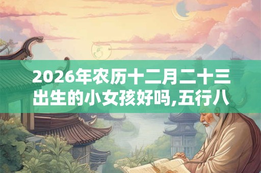 2026年农历十二月二十三出生的小女孩好吗,五行八字算命