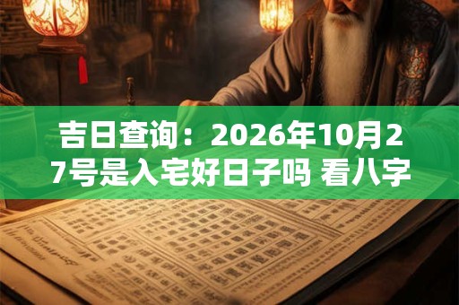 吉日查询：2026年10月27号是入宅好日子吗 看八字定吉日
