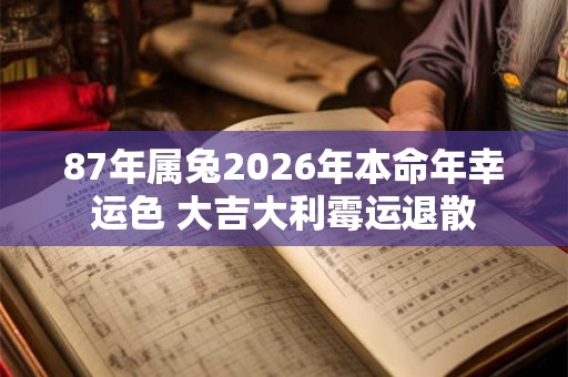 87年属兔2026年本命年幸运色 大吉大利霉运退散