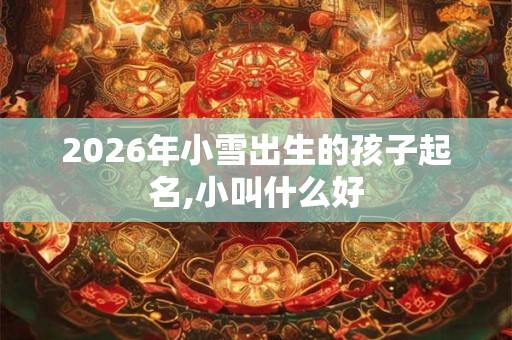 2026年小雪出生的孩子起名,小叫什么好