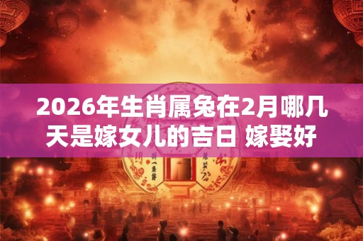 2026年生肖属兔在2月哪几天是嫁女儿的吉日 嫁娶好时机