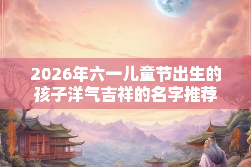 2026年六一儿童节出生的孩子洋气吉祥的名字推荐