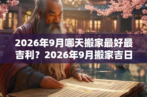2026年9月哪天搬家最好最吉利？2026年9月搬家吉日查询