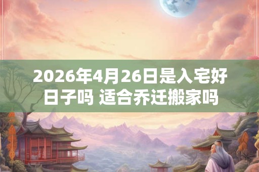 2026年4月26日是入宅好日子吗 适合乔迁搬家吗