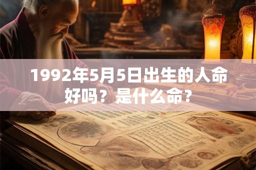 1992年5月5日出生的人命好吗?是什么命? 1992年5月5日出生的人命好吗?是什么命?