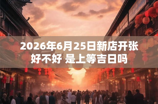 2026年6月25日新店开张好不好 是上等吉日吗
