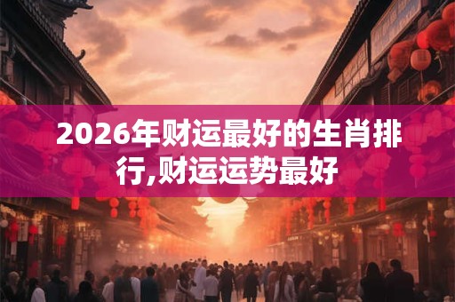 2026年财运最好的生肖排行,财运运势最好
