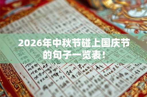 2026年中秋节碰上国庆节的句子一览表！