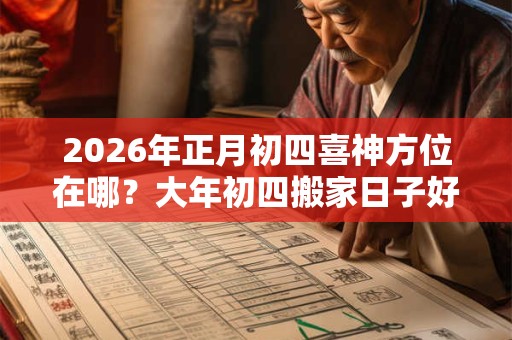 2026年正月初四喜神方位在哪？大年初四搬家日子好不好？