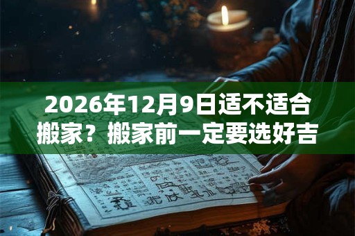 2026年12月9日适不适合搬家？搬家前一定要选好吉日吗？
