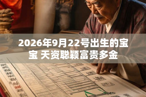 2026年9月22号出生的宝宝 天资聪颖富贵多金 2026年9月22号出生的宝宝 天资聪颖富贵多金