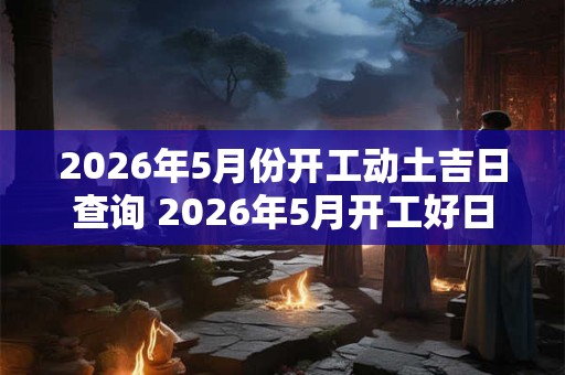 2026年5月份开工动土吉日查询 2026年5月开工好日子查询