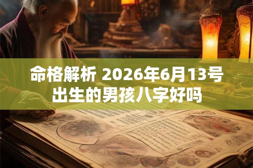 命格解析 2026年6月13号出生的男孩八字好吗