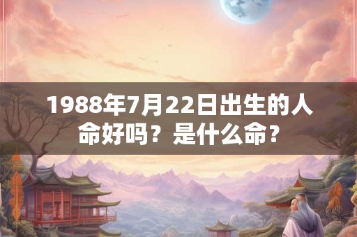 1988年7月22日出生的人命好吗?是什么命? 1988年7月22日出生的人命好吗?是什么命?