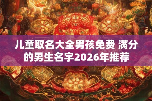 儿童取名大全男孩免费 满分的男生名字2026年推荐