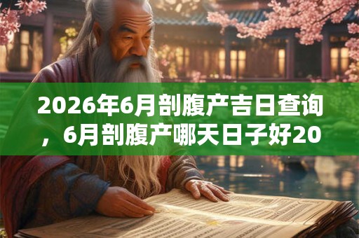 2026年6月剖腹产吉日查询，6月剖腹产哪天日子好2026