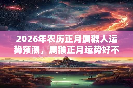 2026年农历正月属猴人运势预测，属猴正月运势好不好2026？