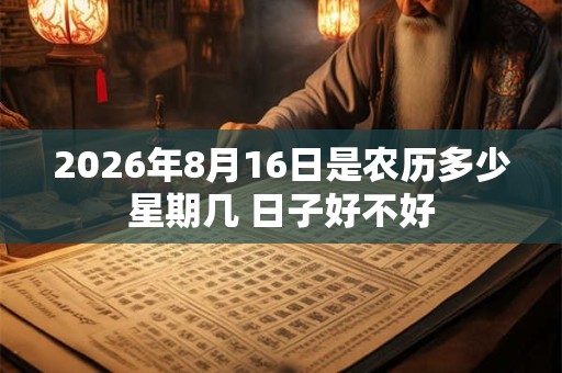 2026年8月16日是农历多少星期几 日子好不好