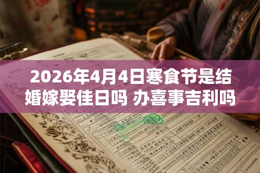 2026年4月4日寒食节是结婚嫁娶佳日吗 办喜事吉利吗