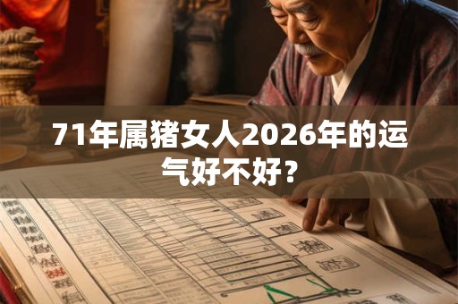 71年属猪女人2026年的运气好不好？