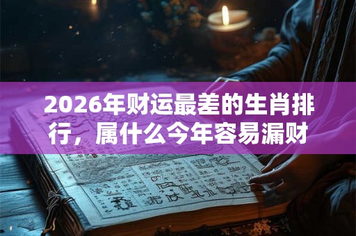 2026年财运最差的生肖排行，属什么今年容易漏财