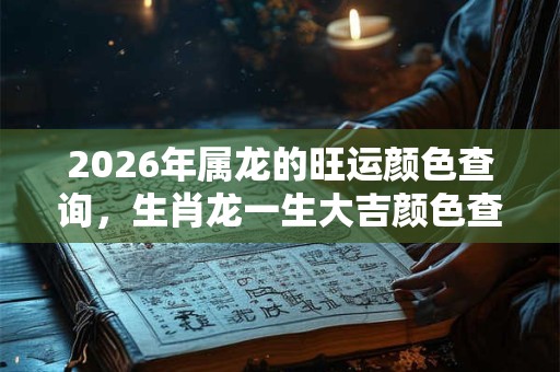 2026年属龙的旺运颜色查询，生肖龙一生大吉颜色查询
