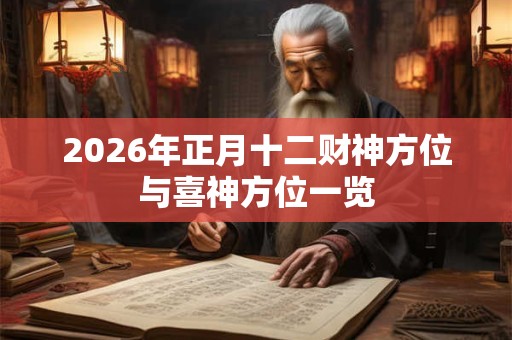 2026年正月十二财神方位与喜神方位一览