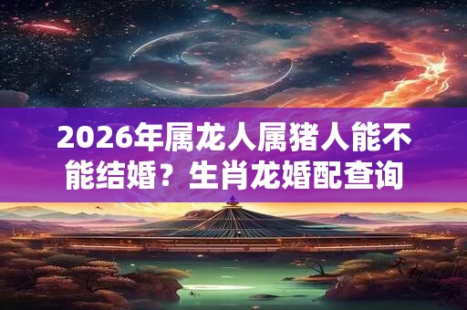 2026年属龙人属猪人能不能结婚？生肖龙婚配查询