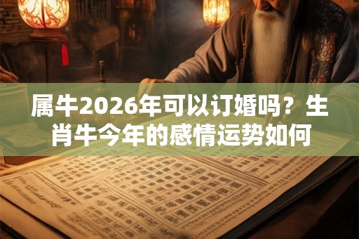 属牛2026年可以订婚吗？生肖牛今年的感情运势如何