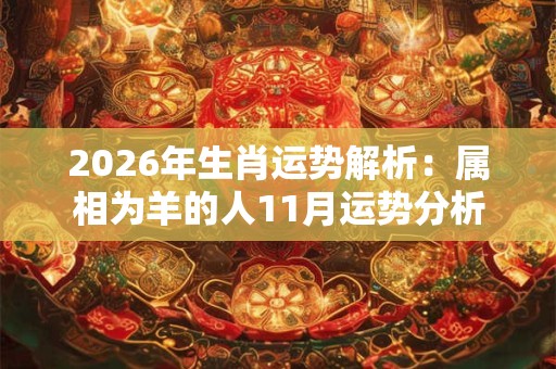 2026年生肖运势解析：属相为羊的人11月运势分析